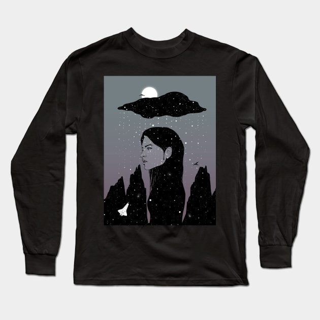 If My Dark Cloud Were Full of Stars Long Sleeve T-Shirt by normanduenas